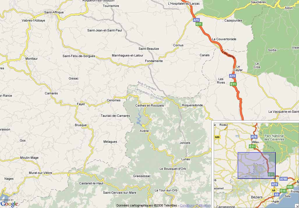 Carte Google Maps de Ceilhes